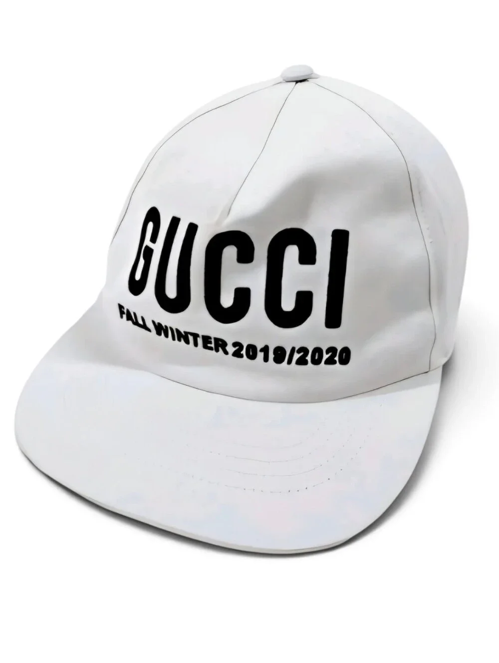 Gucci White Baseball Cap with Black Logo Fall Winter 2019 2020 Unisex